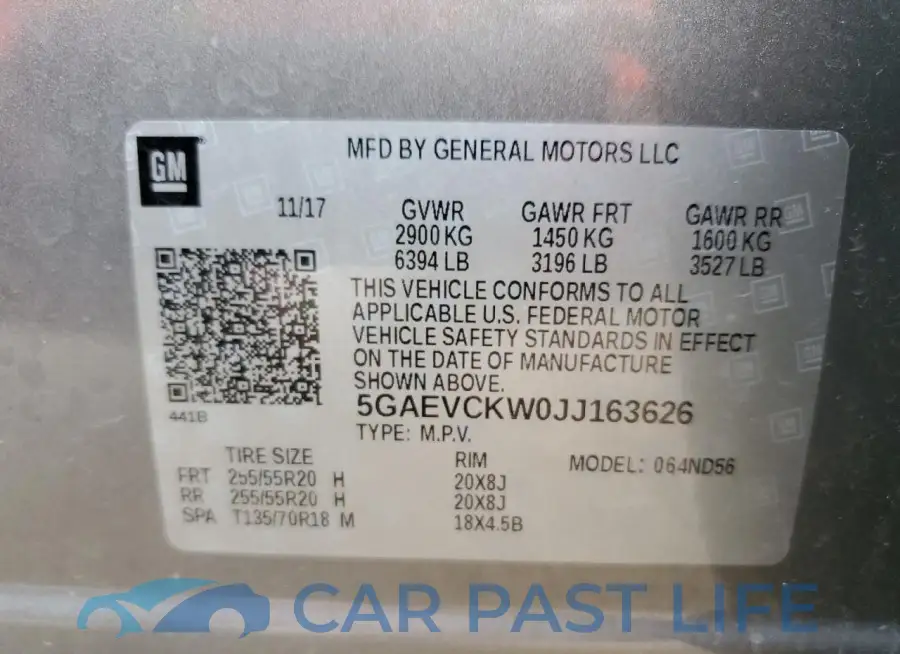 5GAEVCKW0JJ163626# 13