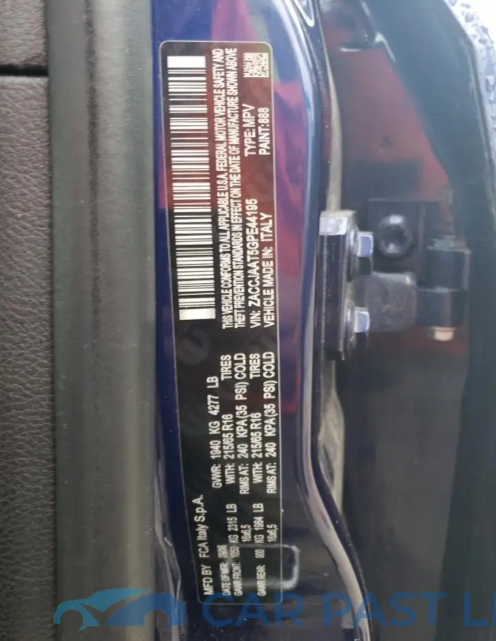 ZACCJAAT5GPE44195# 12