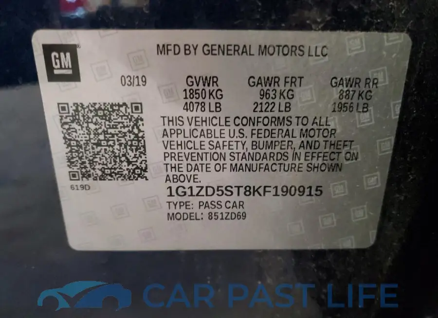 1G1ZD5ST8KF190915# 12