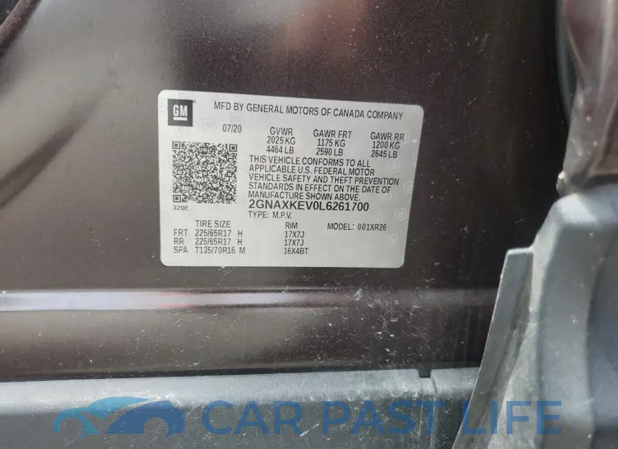 2GNAXKEV0L6261700# 13