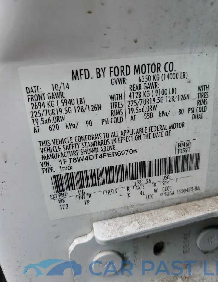 1FT8W4DT4FEB69706# 12