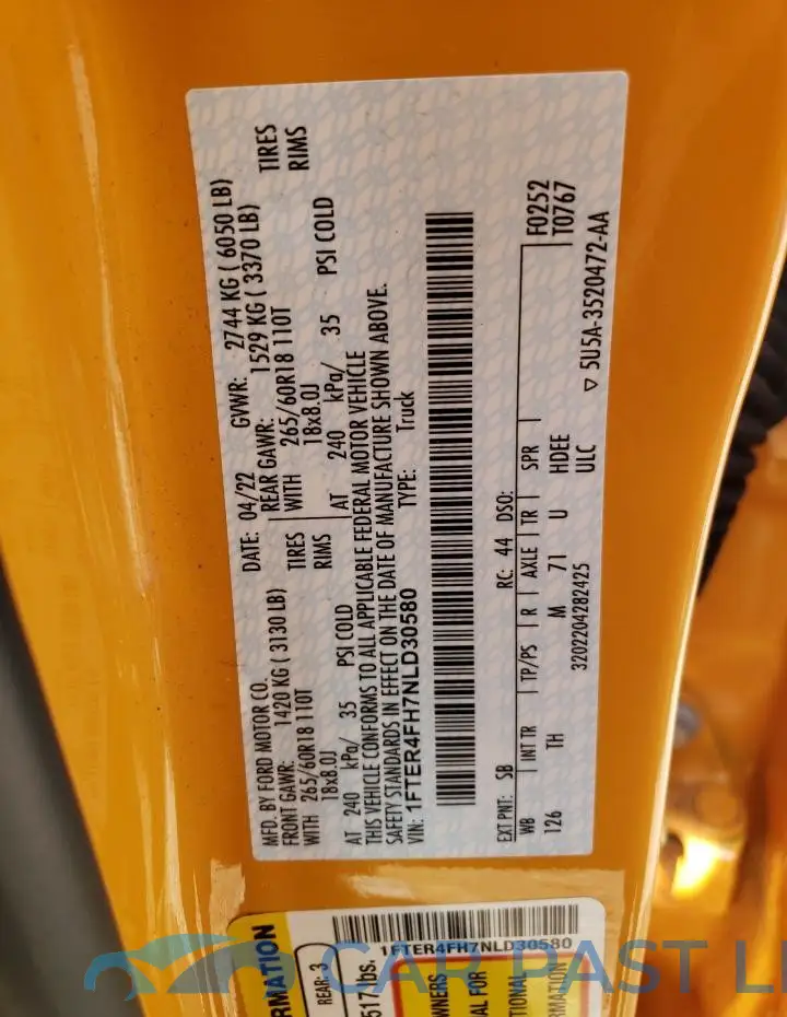 1FTER4FH7NLD30580# 12