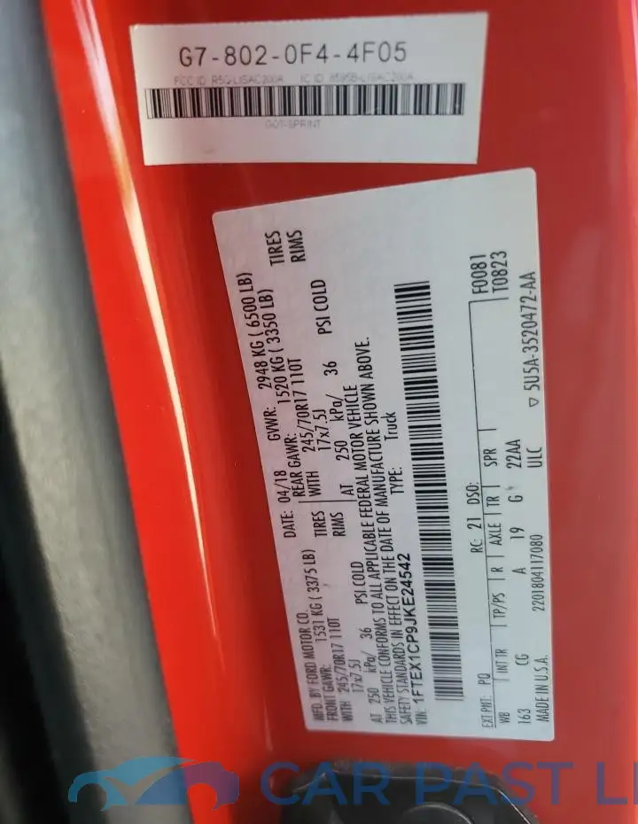 1FTEX1CP9JKE24542# 12