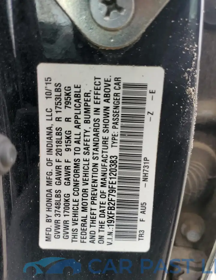 19XFB2F79FE120383# 13