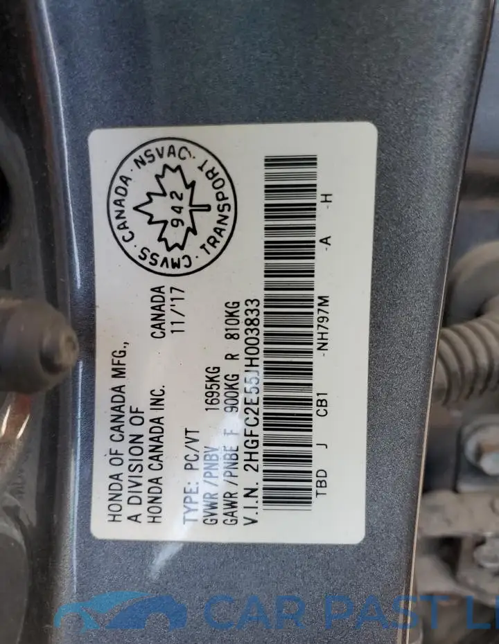 2HGFC2E55JH003833# 13