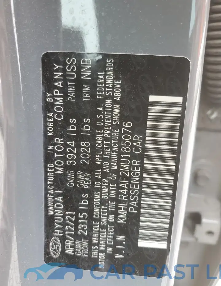KMHLR4AF2MU185076# 12