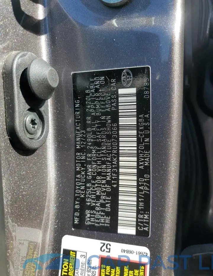4T1F31AK7RU073066# 12