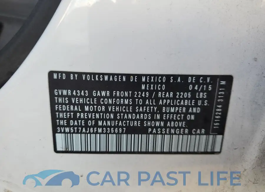 3VW5T7AJ6FM335697# 12