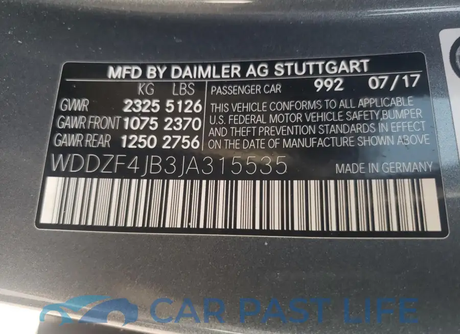 WDDZF4JB3JA315535# 12