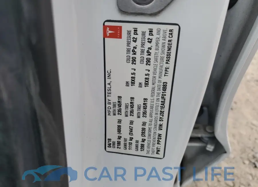 5YJ3E1EA8JF014883# 12