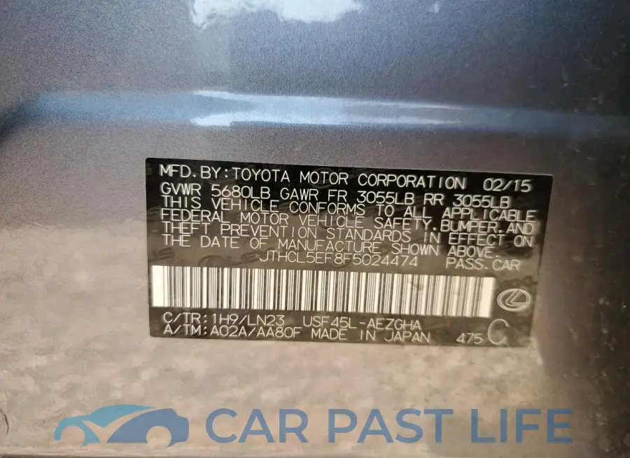 JTHCL5EF8F5024474# 12