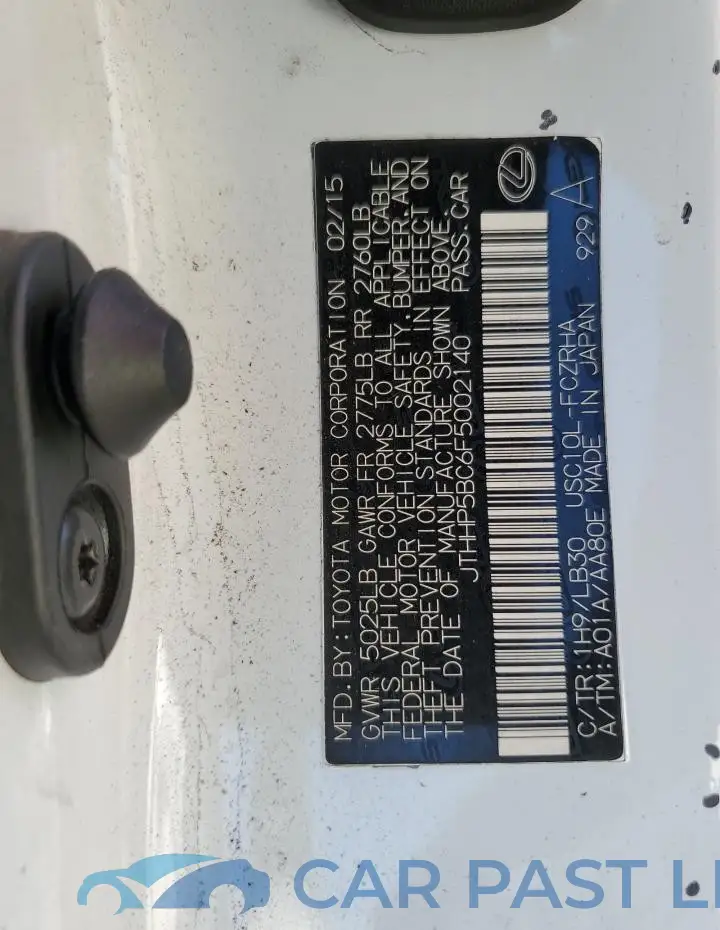 JTHHP5BC6F5002140# 12
