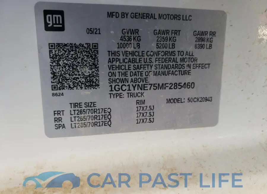 1GC1YNE75MF285460# 12