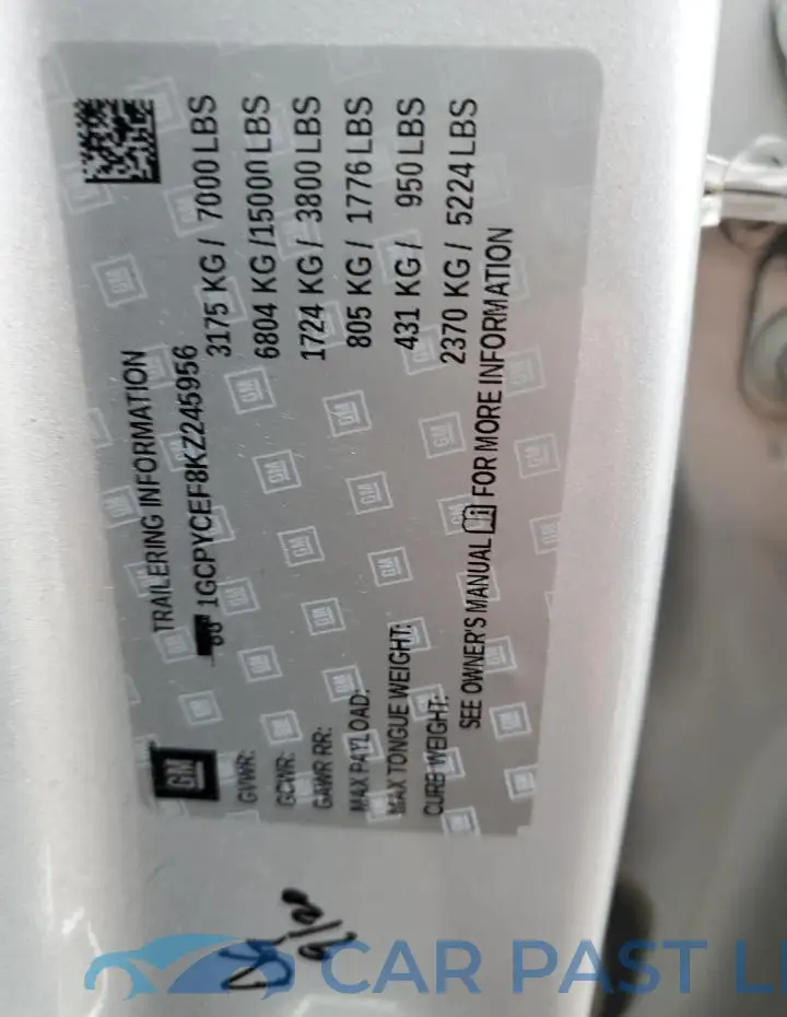 1GCPYCEF8KZ245956# 12
