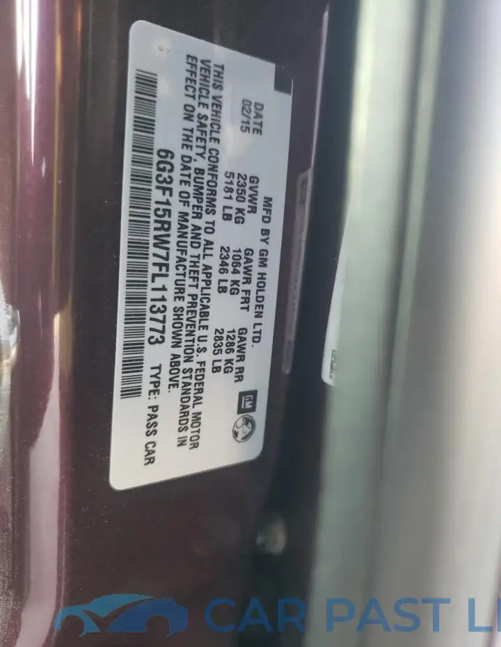6G3F15RW7FL113773# 12