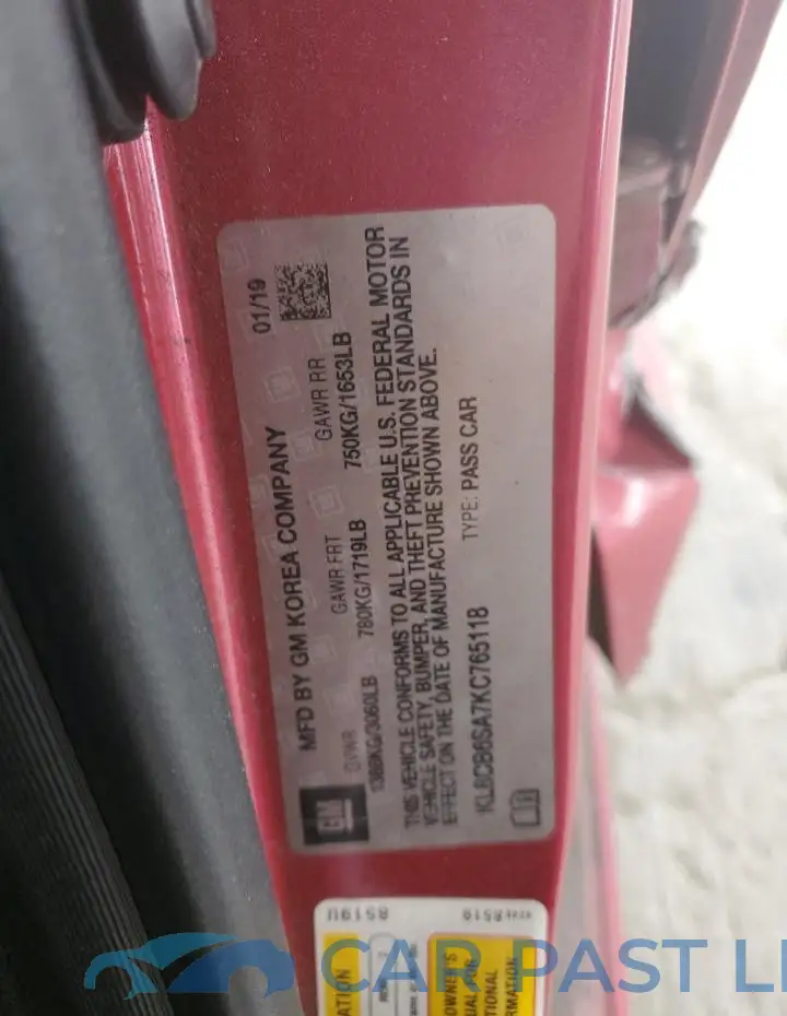 KL8CB6SA7KC765118# 12