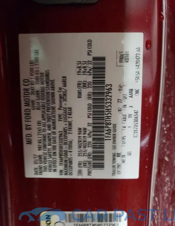 1FA6P8TH5H5332963# 12