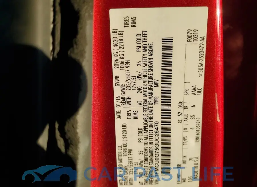 1FMCU0G75GUC25470# 13