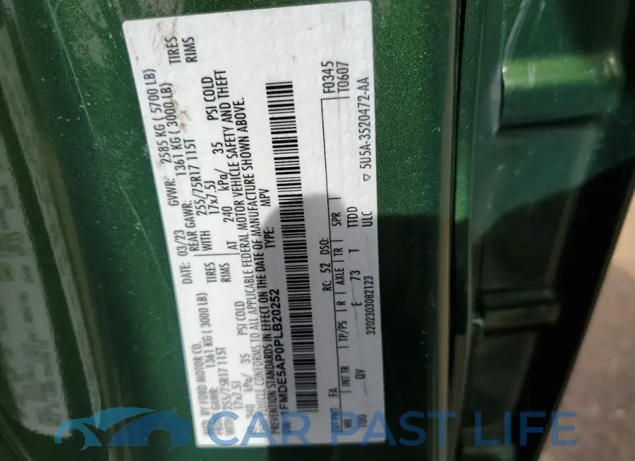 1FMDE5AP0PLB20252# 12