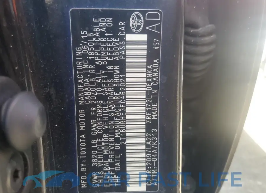 2T1BURHE3FC462021# 12