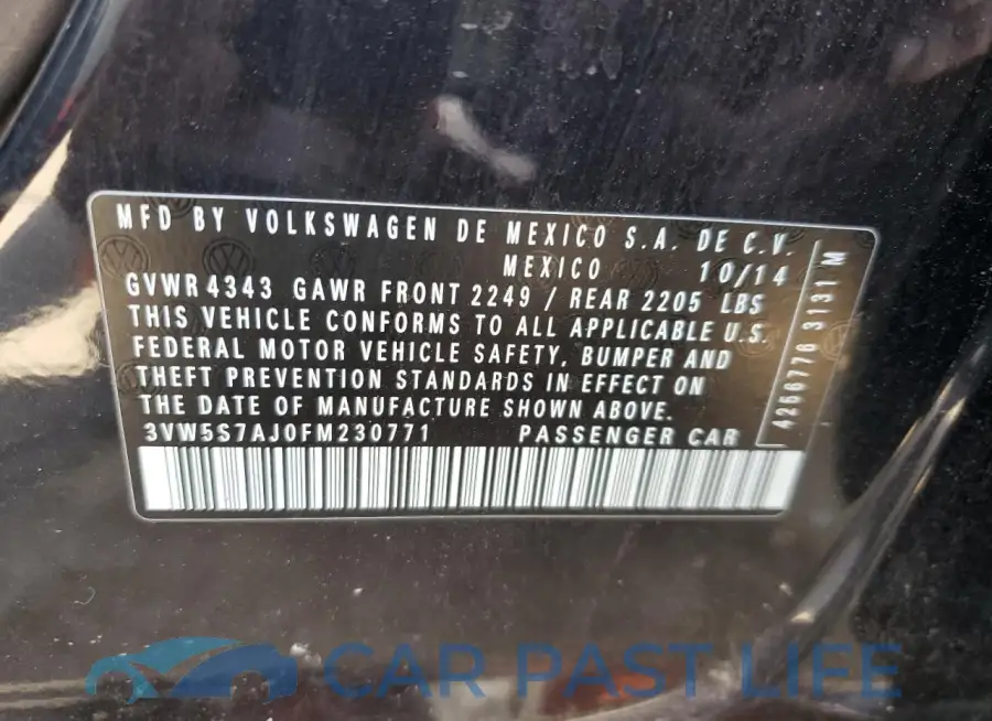 3VW5S7AJ0FM230771# 12