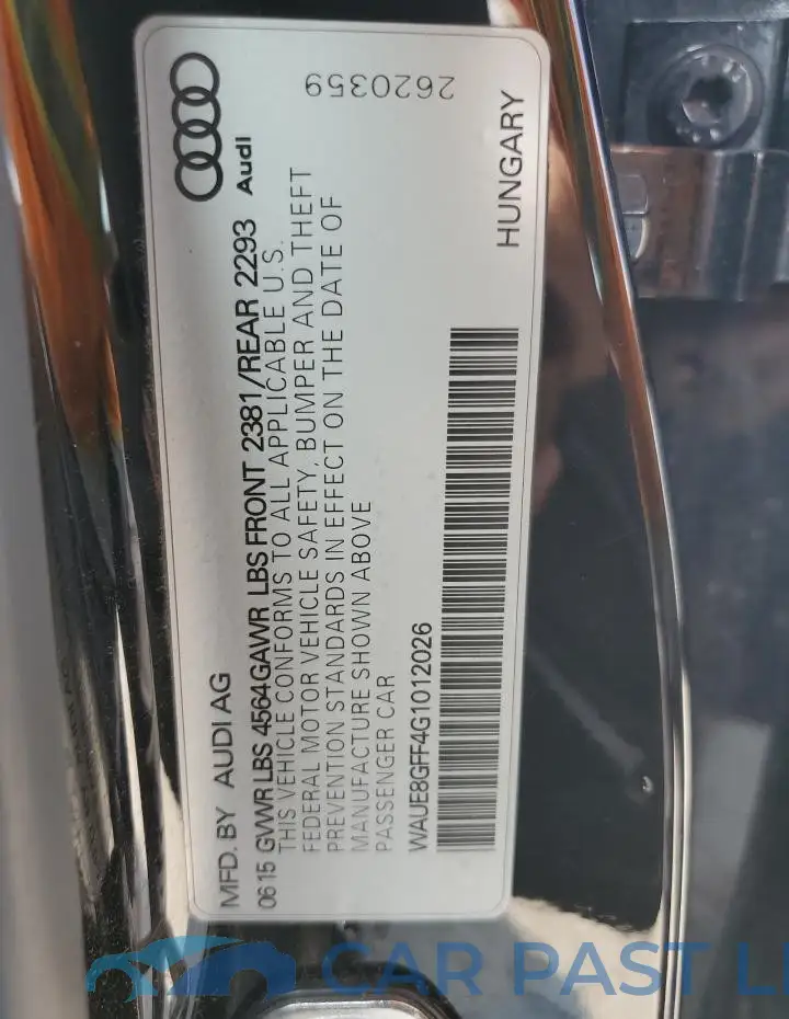 WAUE8GFF4G1012026# 12