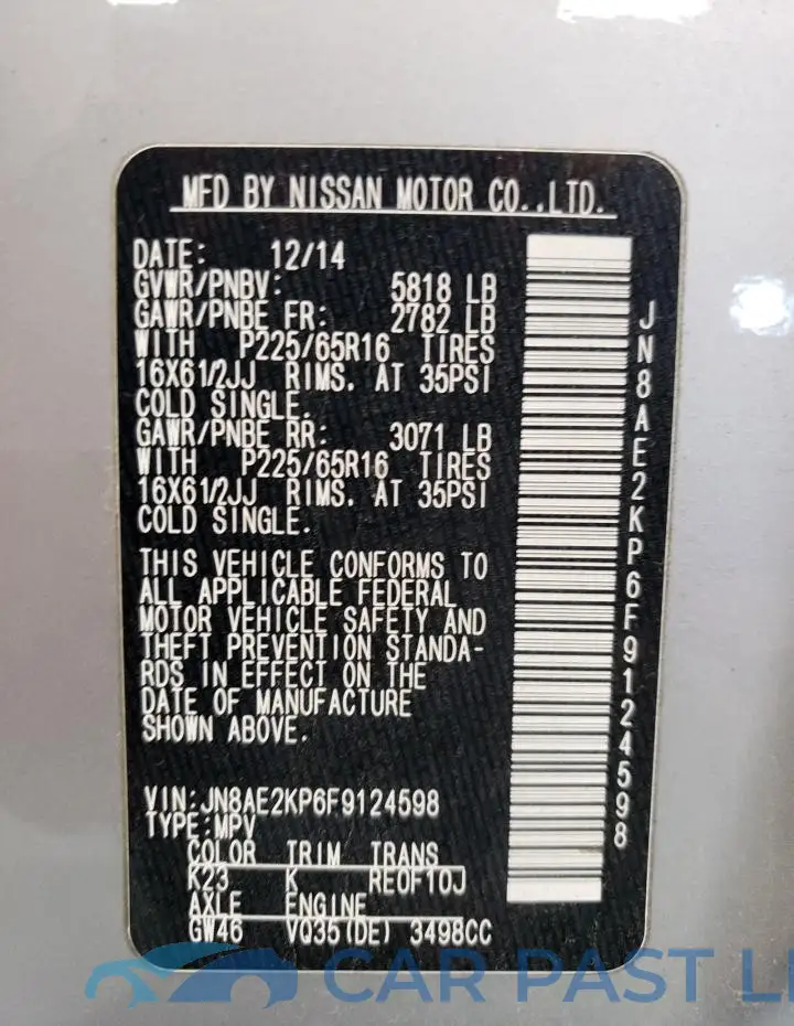 JN8AE2KP6F9124598# 13
