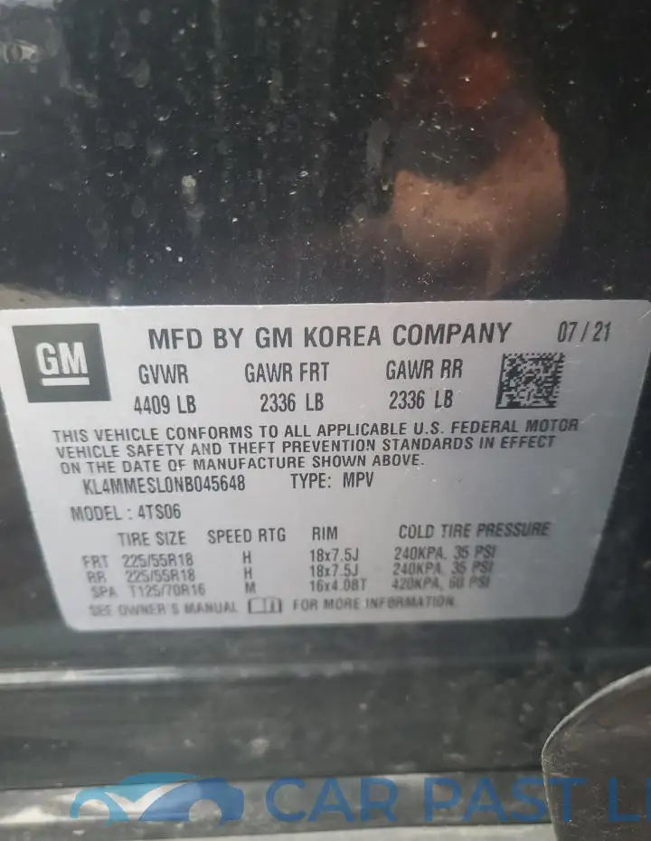 KL4MMESL0NB045648# 13