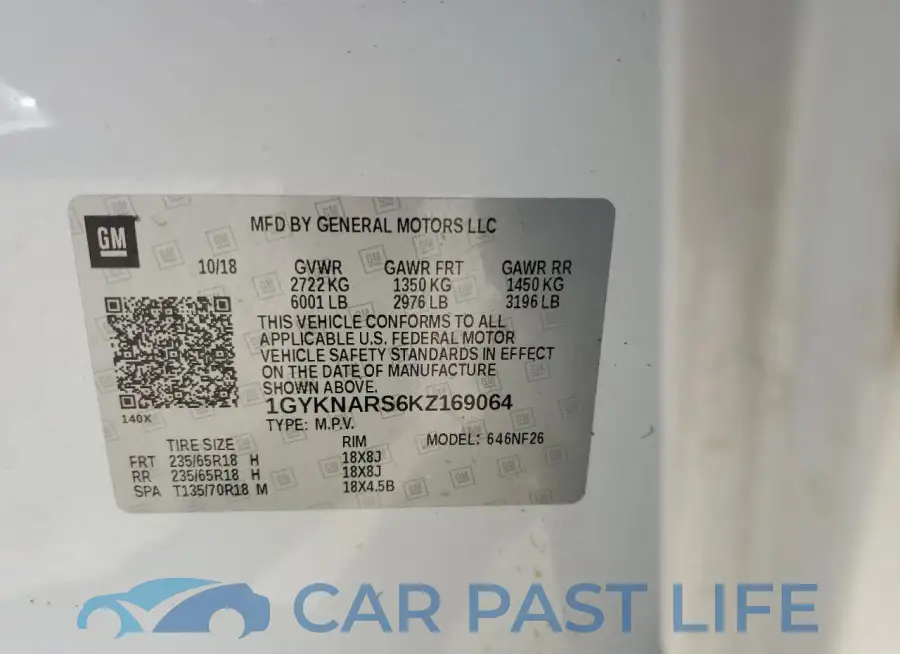 1GYKNARS6KZ169064# 14