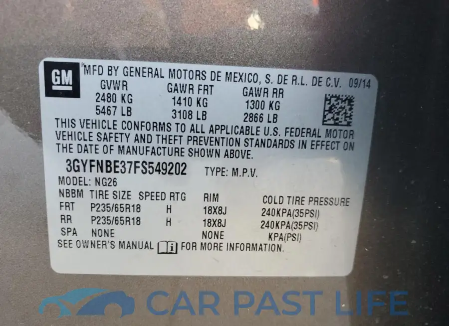3GYFNBE37FS549202# 12