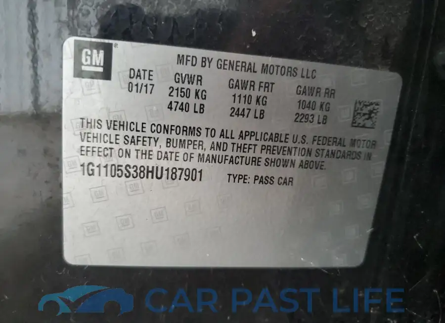1G1105S38HU187901# 12