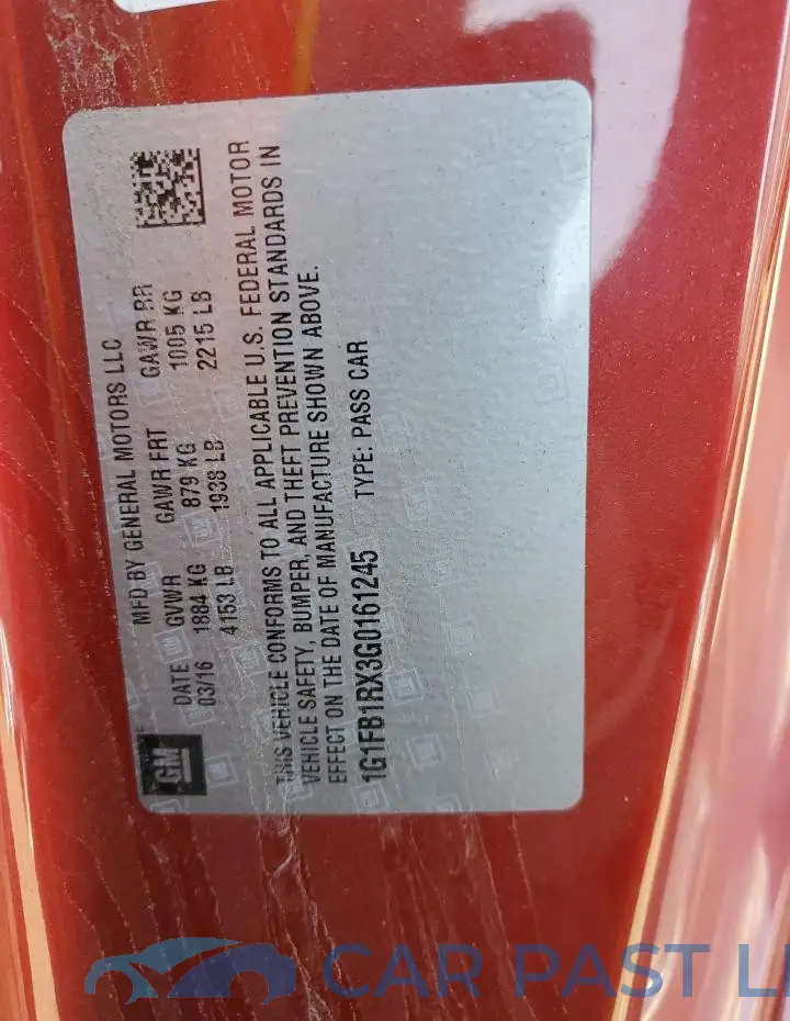 1G1FB1RX3G0161245# 12