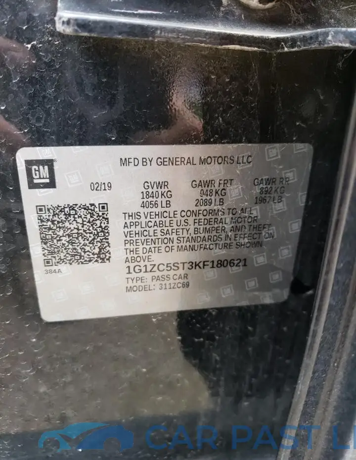 1G1ZC5ST3KF180621# 12