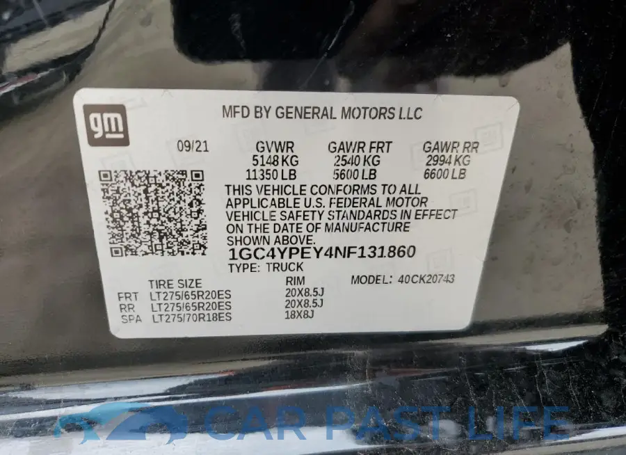 1GC4YPEY4NF131860# 12