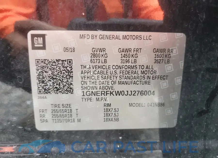 1GNERFKW0JJ276004# 14