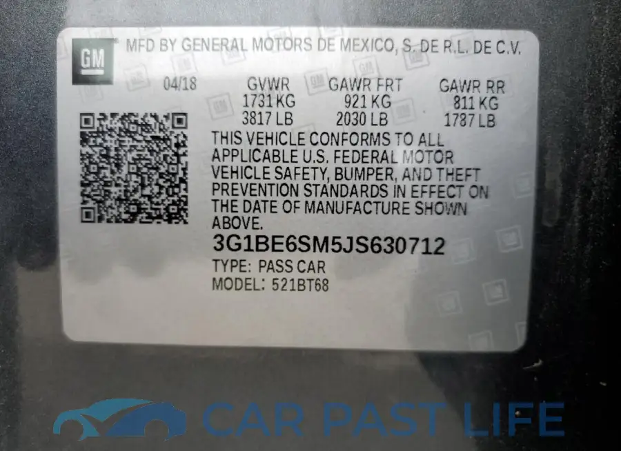 3G1BE6SM5JS630712# 12
