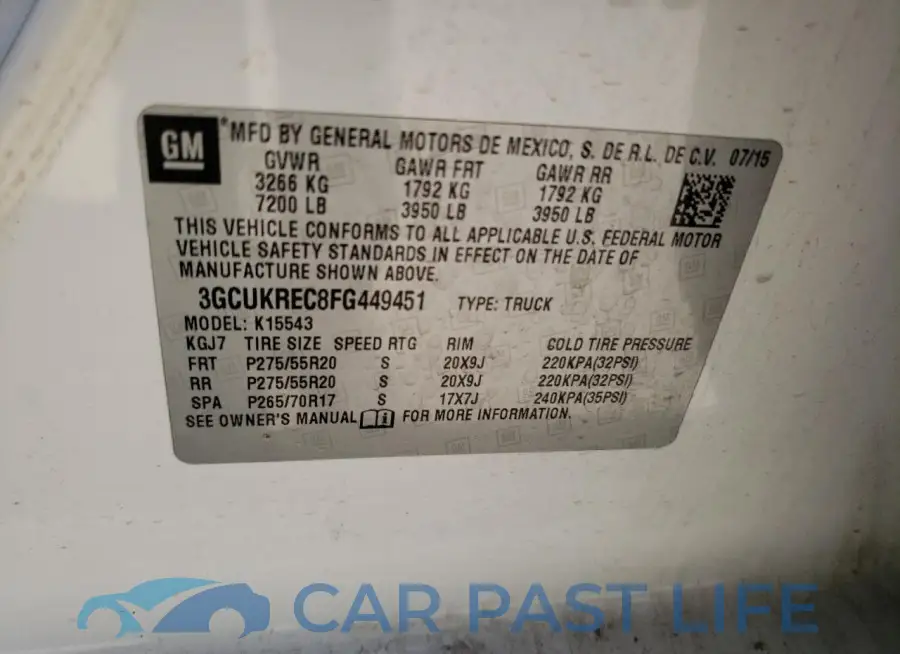 3GCUKREC8FG449451# 12