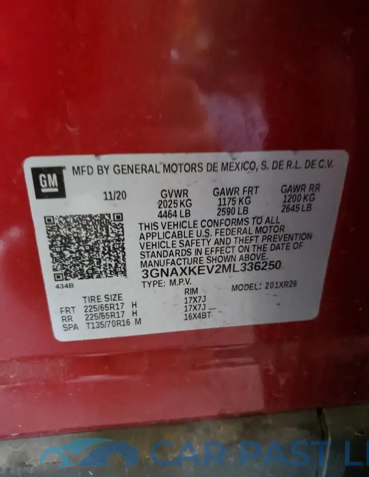 3GNAXKEV2ML336250# 12