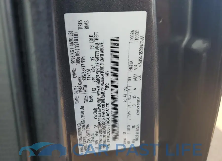 1FMCU0F79GUA05170# 14