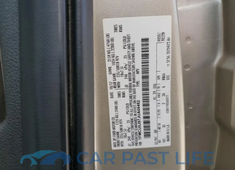 1FMCU0J97JUA69482# 12
