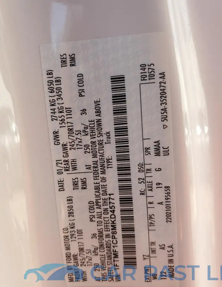 1FTMF1CP8MKD45771# 12