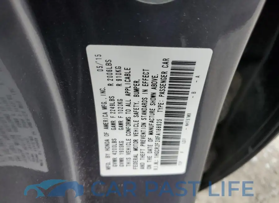 1HGCR2F3XFA188935# 13