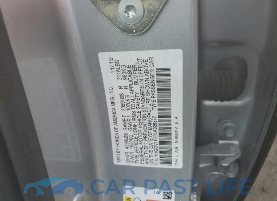 1HGCV1F50LA026377# 12