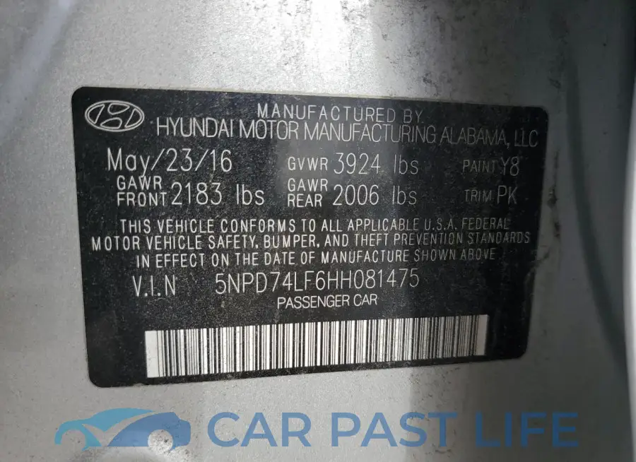 5NPD74LF6HH081475# 12