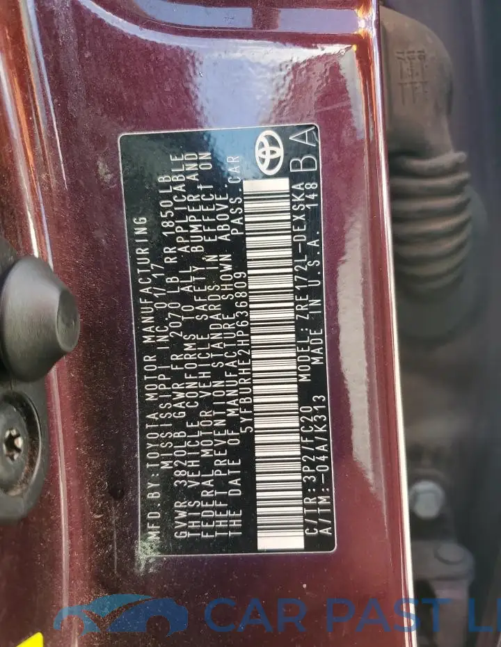 5YFBURHE2HP636809# 12