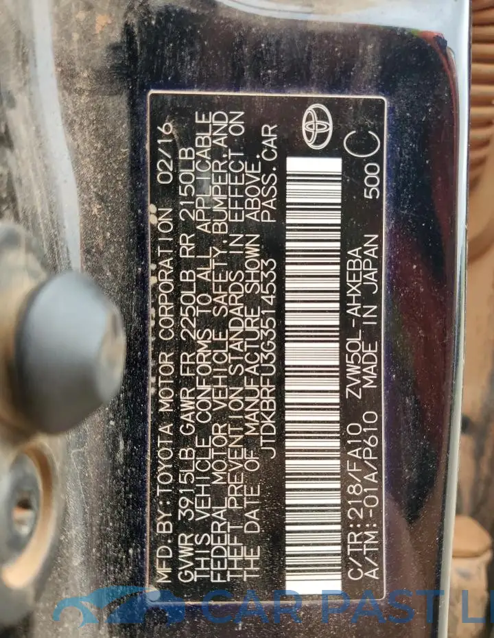 JTDKBRFU3G3514533# 12