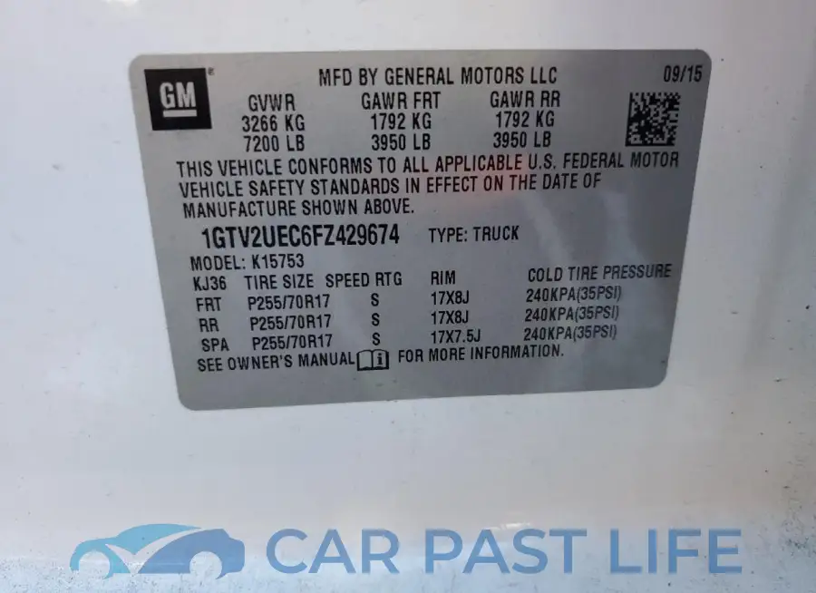 1GTV2UEC6FZ429674# 12