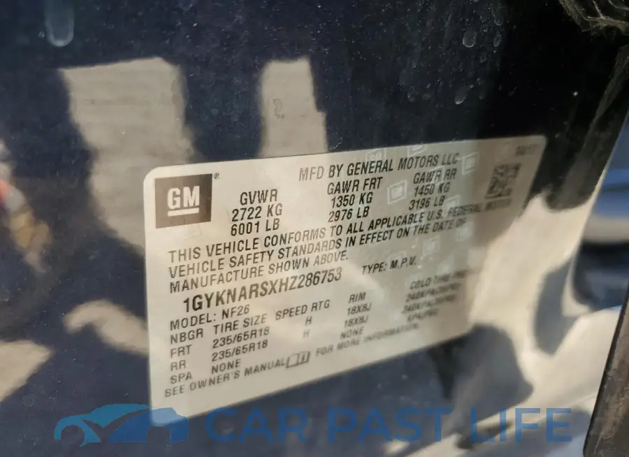 1GYKNARSXHZ286753# 13