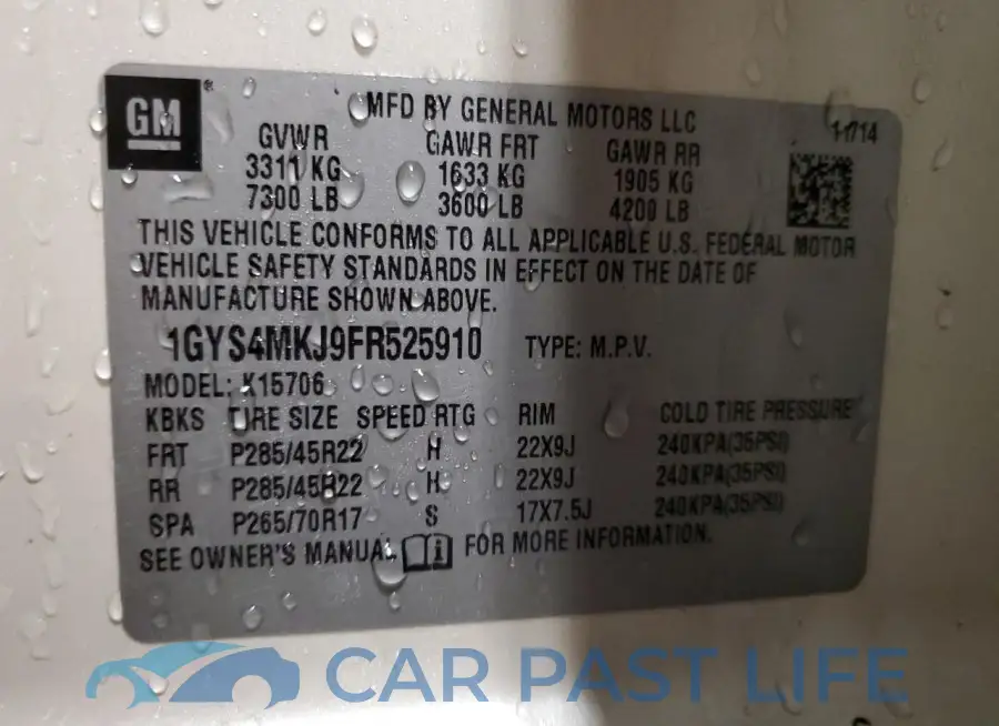 1GYS4MKJ9FR525910# 14