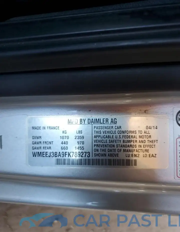 WMEEJ3BA9FK789273# 12